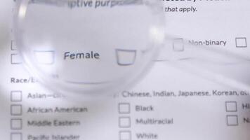 item in the gender selection form video