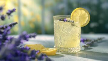 sumergirse tú mismo en un sensorial experiencia con esta único bebida un clic limonada con un ardiente giro de lavanda foto