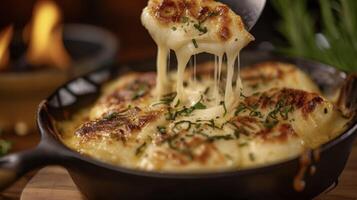 Saganakis signature dish features a gooey blend of melted cheese flambeed to perfection with a touch of fiery brandy and zesty lemon juice. A musttry for cheese lovers an photo