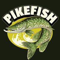 T-Shirt Design of Pike Fish Design vector