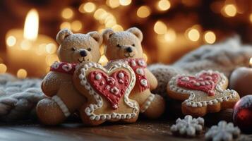 These charming cookies are perfect for snuggling up by the fire the handdecorated designs of teddy bears hearts and cozy blankets add an extra dose of warmth to your winte photo