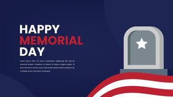 Happy Memorial Day banner design. Remember and Honor. vector
