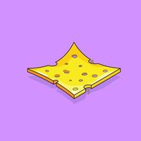 Slice cheese for burger cartoon illustration vector