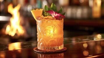 Sip on the scorching flavors of the Blazing Mai Tai a tail that brings the heat with a fiery overproof rum and a touch of tropical paradise photo