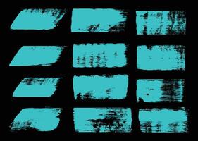 Paint brush strokes texture label layout. Color blocks grunge strokes element. vector