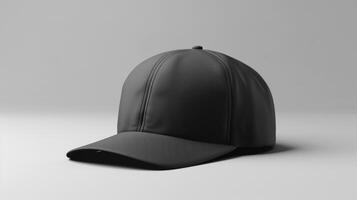 Blank mockup of a sleek satin baseball cap with a flat brim and adjustable s. photo