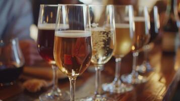 A group of friends taking part in a virtual tasting event trying out different types of nonalcoholic beers and wines to find their favorites for Dry January photo