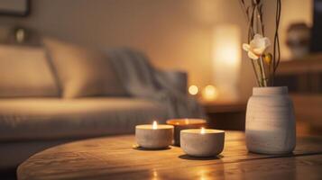 Soft music plays in the background creating a soothing atmosphere that encourages relaxation and mindfulness. photo