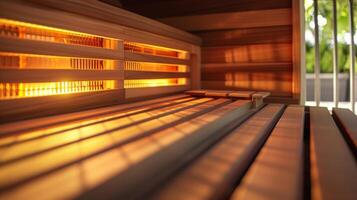 Enjoy a spalike experience at home with the addition of an infrared sauna in your personal gym. photo