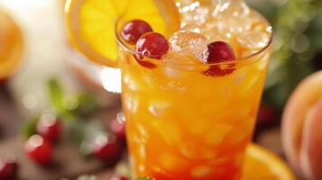 On the third day we raise our glasses to a fruity blend of peach nectar orange juice and cranberry juice photo