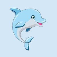 Happy Dolphin sticker illustration vector