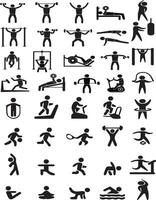 gimnasio y Deportes icono conjunto diseño vector