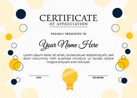 Geometric certificate template for appreciation vector