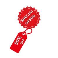 Special offer tag design price 50 percent off vector