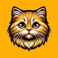 Yellow Cat Portrait Illustration vector