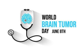 World Brain Tumor Day illustration . Banner poster, flyer and background design template. vector