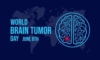 World Brain Tumor Day illustration . Banner poster, flyer and background design template. vector
