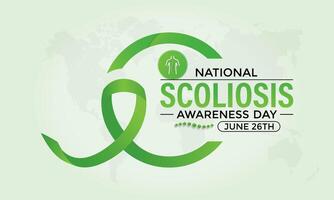 International scoliosis awareness day June 26th.Banner poster, flyer and background design. illustration. vector