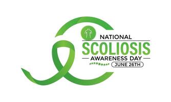 International scoliosis awareness day June 26th.Banner poster, flyer and background design. illustration. vector
