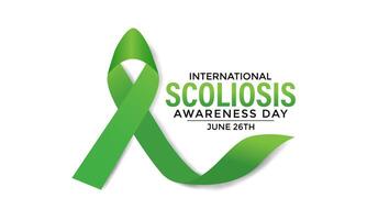 International scoliosis awareness day June 26th.Banner poster, flyer and background design. illustration. vector