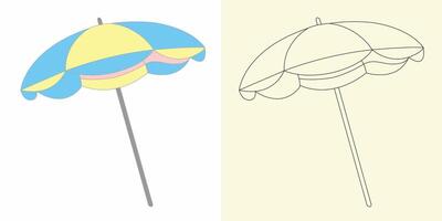 Open Umbrella illustration and line art vector