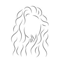The silhouette of womans face and hairstyle. Icon for stylists design, logo, or business card. illustration in the style of sketch, line art, minimali vector