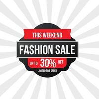This weekend Fashion sale offer tag vector