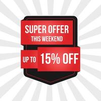 This weekend special offer sale banner Offer tag vector