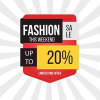 Fashion Weekend Sale Offer tag vector