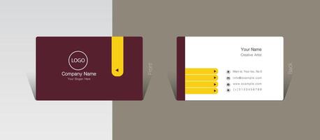 Abstract visit card design with yellow bar vector