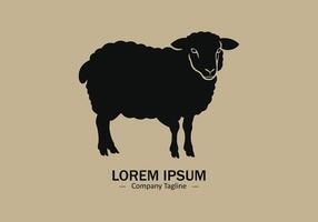 abstract and minimal icon of sheep silhouette sheep logo vector