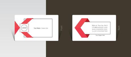 Abstract visit card design with red ribbon around box vector