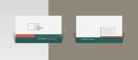 Abstract minimal visit card-dark green and orange design vector