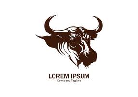 Fighter bull Cow head icon logo design silhouette vector
