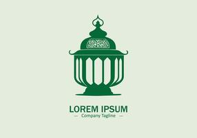 Minimal arabic lantern logo islamic lantern icon silhouette vector