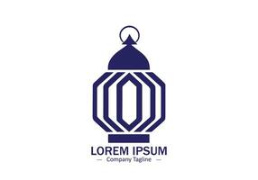 abstract and minimal lantern lamp islamic light logo for your business. vector