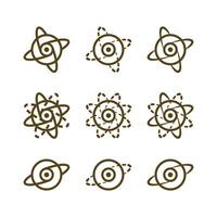 Orbit Stars and spinners galaxy logo icon silhouette design vector