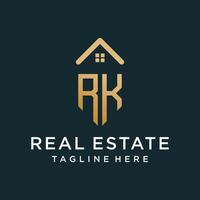 Real estate letter logo RK unique concept Premium vector