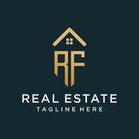 Real estate letter logo RF unique concept Premium vector