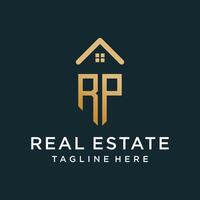 Real estate letter logo RP unique concept Premium vector