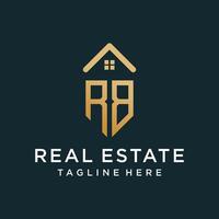 Real estate letter logo RB unique concept Premium vector