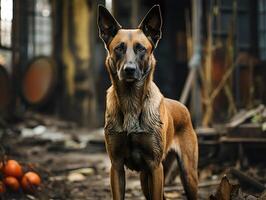 AI generated portrait of belgian shepherd malinois detailed photo Generative AI