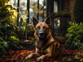 AI generated portrait of belgian shepherd malinois detailed photo Generative AI