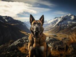 AI generated german shepherd on a blurred background Generative AI photo