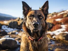 AI generated german shepherd on a blurred background Generative AI photo