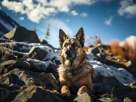 AI generated german shepherd on a blurred background Generative AI photo