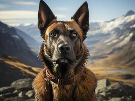 AI generated german shepherd on a blurred background Generative AI photo