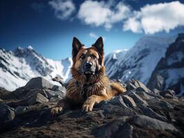 AI generated german shepherd on a blurred background Generative AI photo