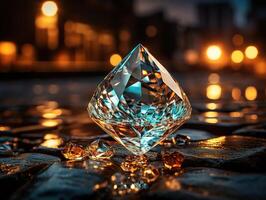 AI generated diamonds on a blurred background Generative AI photo
