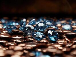 AI generated diamonds on a blurred background Generative AI photo